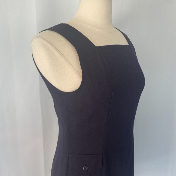 Vtg Y2K American Eagle Mini Dress Size 4 XS Purple Pinafore Preppy Academia Twee - Picture 4 of 13